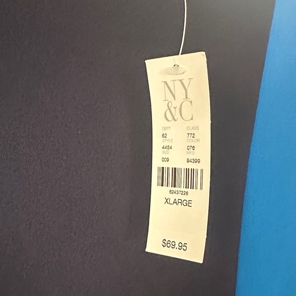 New York & Company Striped Blue and White Midi Dress - Picture 2 of 2